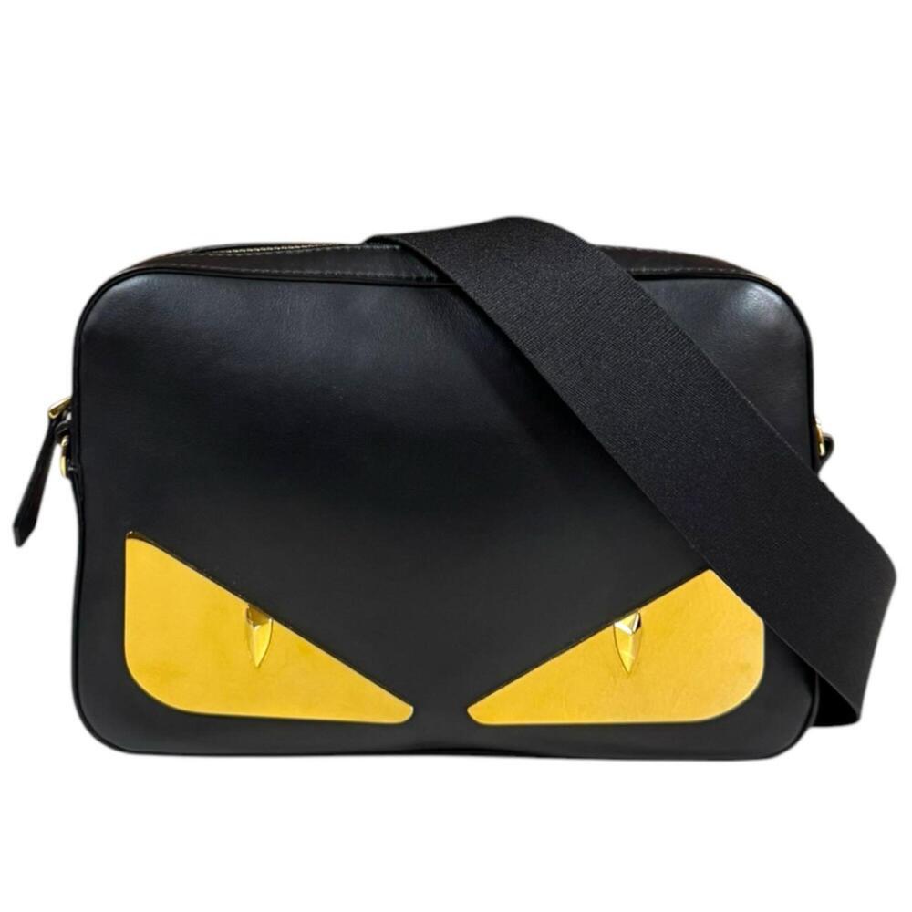 Fendi Bugs Handbag Shoulder Bag, Leather 7M0286 Black, Men's FENDI